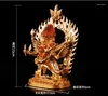 Dekorativa figurer Partihandel Buddha #- Bra hemmakontorshus Skydd Talisman-Buddhist Gilding Hayagriva Brass Statue