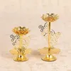 Titulares de vela 2 pcs castiçal lâmpada soquete suporte de manteiga desktop decoração ghee lotus liga chá luz decorativa delicada