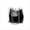 Borsa in PVC da donna Catene a tracolla color caramella gelatina borsa da spiaggia estiva borse a tracolla moda trasparenti PU