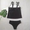 Maillots de bain pour femmes 2024 Léopard Imprimer Bikini Set Vêtements Tankini Summer Beach Vacances Tenues Maillot de bain Taille haute Conservateur