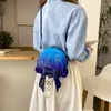 xiuya japońska urocza lolita menger torebki marzycielskie kreatywne jałowate torba na ramię dla kobiet Pearl Bow Nit Ctrast Color Tourse R9Z8#