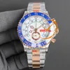 44mm 116681 A7750 Automatic Chronograph Mens Watch Twf two Tone Rose Gold Gold Blue Ceramic Idal White Dial 904L Steel Super Edition Same Series Card PureTime 01