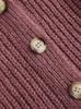 onelink Fuchsia Purple Red Suede Wool Plus Size Women 2022 Autumn Winter Butts Up Cardigan Sweater Oversize Knitwear Clothing 21Qp#
