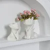 Vases en céramique forme de visage pots de fleurs artisanat forme féminine tête moule pot de fleurs ornement de bureau cadeaux décor à la maison pour le salon