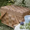 Depolama Şişeleri Fransa Stil Piknik Sepet Ekmek Sepetleri Yürüyüş Kutusu Kek Masa Dekorasyon Gıda Pogerçiliği El-ahşap Renk