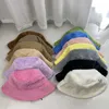 Cappello a secchiello in tinta unita con pelo di coniglio imitazione Versione per esterni Bacino in peluche per mantenere caldo per uomini e donne in autunno inverno