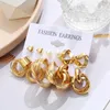 Hoop Earrings Elegant Heart Vintage Alloy Set For Women Classic Stud Jewelry Gift Lightweight Twisted Love