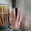 Fashion Classic Women's Ox horn button your Coat 2023 Autumn/Winter Mid length version profile Lapel Camel Wool Coat for Women