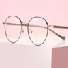 Solglasögon ramar retro oval ram mode legering acetat optiska glasögon för unisex full fälg runda recept glasögon anpassade linser1903
