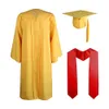 Zestaw sukni licencjackiej Zestaw kapelusza akademickiego kapelusz dla dorosłych Gown Gown Cap dla Unisex School Uniform Cosplay Bachelor Costume for Men K05M##