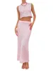 Юбки Boho Chic, комплект из 2 вязанных крючком юбок с укороченным топом Y2K - сексуальное облегающее платье для летней пляжной одежды и накидок на купальный костюм