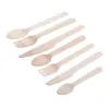 Forks 50pcs/set Disposable Wood Spoons/Forks/Cutters Wooden Kitchen Utensils Dessert Tableware Home Wedding Party Supplies