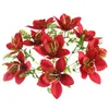 10pcs/bukiet sztuczny orchidea flore biały jedwabny fałszywy orchidea fr DIY Wedding Back Road Home Desk Acries Faux Flores J36U#