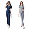 Beauty Sal Spa Uniform Schoonheidsagentschap Nail Sal Overalls Voettherapeut Massage Werkkleding Vrouwen Schoonheidsspecialiste Uniform Pak 81L8 #