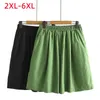Senhoras verão plus size shorts para mulher grande solto verde perna larga 3xl 4xl 5xl 6xl 240322