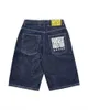 Pantaloncini y2k per uomini sciolti shorts jeans dritti casual hip hop punk shorts pantaloncini da donna estate per le donne nere 240319