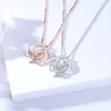 Chaînes accessoires de produits pendentif couleur argent pur incrusté de Zircon collier Rose saint valentin pour envoyer un cadeau à sa petite amie