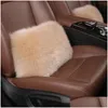 Car Seat Covers Ers Waist Office Chair Pure Wool P Cushion Backrest Pillow Fluffy Drop Delivery Automobiles Motorcycles Interior Acces Otknr