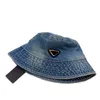 Chapeau de seau classique designer femme à large bord denim protection solaire pare-soleil style avant-gardiste chapeau de seau emblématique triangle mélange couleur casquette livraison gratuite hj098 C4