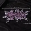 Trendy Rhineste fr Brauthaarclip Purpur Hochzeit Haarakrories Party Haarverzierung für Frauen Kopfgefertigtes Tiara P6S6#