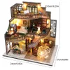 DIY Doll Mini House Kit Villa Byggnad Set Birthday Present Toy Home Creative Room Bedroom Decoration With Furniture 240321