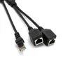 RJ45 1 Man till 2 kvinnlig socketport lan Ethernet -nätverk splitter y stabil transmission cat5e cat5 cat6 enkel adapter kabelfor ethernet nätverk splitter