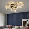 Ceiling Lights Modern Gypsophila LED Rings Circle Lamp Living Dining Bedroom Decorative Foyer Luminaire Lustre Decor