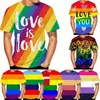 Mode 3D -tryckning Rainbow Graphic T -skjortor för män Kvinnor Hiphop Streetwear Tee Tops Casual Short Sleeve Mens Tshirt 240318