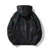 Men's Jackets Leather Hooded Jacket For Spring 2024