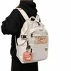 black And White Canvas Backpack Women School Bag Teenage Girl Harajuku Backpack Cott Female Fi Bag Student Laptop Bag 07zy#