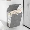 Laundry Bags Foldable Adhesive Basket Hamper Punch Free Wall Hanging Washing Clothes Mesh Hook Organizer Dirty Storage Bag