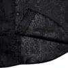 Hommes à manches longues noir Paisley soie robe chemises décontracté smoking chemise sociale de luxe concepteur hommes vêtements 240326