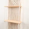 Soborcze promocja! Boho tkany szelf drewniany gobelin bawełniany lina pływającego wykwintne wykonanie minimalistyczne i trwałe