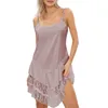 Casual Dresses Women Summer Mini Dress Lace Trim Sleeveless Slip Fashion Cami Irregular