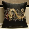 Chinese Style Jacquard Cushion Cover Embroidery Dragon Totem Decorative Pillows Home Bedroom Wedding Party Sofa Decor Pillowcase 240325