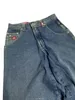 Jeans pour hommes Harajuku Street JNCO Jeans poche brodée poche Denim pantalon à jambes larges hommes Hip Hop rétro nouveau pantalon droit taille haute J240328