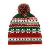 Gorro / Gorros de calavera Invierno Hombres Mujeres Gorro cálido Verde y rojo Copo de nieve Parejas Sombrero acanalado Grueso de punto Regalo de Navidad Entrega de gota DHBTB