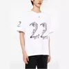 24ss Spring Summer Europe USA Number Letter Flower Print Tee Fashion Mens Skateboard Short Sleeve Tshirt Women Clothes Casual Cotton Designer T shirts 0330