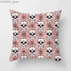 Pillow Fashion geometric skull case decorative printing square car sofa fashion cushion cover 45*45cm home improvement Y240401