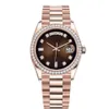 Reloj de diamantes Montre de Luxe Relojes 41 36 mm Automático de oro rosa Acero inoxidable 904L Calendario doble Relojes de pulsera Lumi215m a prueba de agua