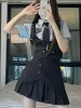 Koreaanse School Cheerleader Japanse Shirt Leuke En Herfst Vrouwen Mini Set Fi Uniform Kawaii Vest Geplooide 2023 Meisje v26a #
