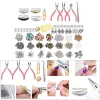 Components 1171Pcs Beads Kit with Earring Hooks Spacer Beads Pendants Charms Jump Rings for