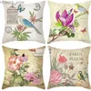 Kudde 45x45cm Vintage Flower Series Hold Case Polyester vardagsrum soffa Stol Kudde omslag Party Hemdekoration Y240401