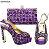 Dress Shoes Arrival Italian Ladies And Bags To Match Set Decorated With Rhinestone Bag African Sets 2024 Pumps Women