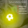 Estatuetas decorativas 6 pçs refletor de segurança de futebol pingente reflexivo chaveiros ornamento de suspensão de futebol