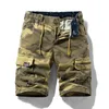 Summer Men Cotton Cargo Camouflage Shorts Men Clothing Casual Breeche Bermuda Beach Jogger Shorts Male Drop 240327