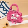 fi Small Bag Nyl Embroidery Line Shoulder Persalized Doll Bag Lambskin Pure Color Carrying Coin Purse Card Bag Handbag w9OX#