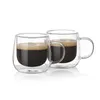 Tasses 300ml tasse en verre double paroi boisson café anti-brûlure borosilicate pour thés crème glacée