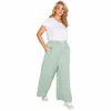 Plus Size elastico con coulisse in vita estate allentato elegante gamba larga pantaloni tasca laterale leggero casual pantaloni dritti 4XL 5XL f8BC #