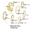 Cluster Ringe 7 teile/satz Mode Gold Farbe Kreuz Set Für Frauen Vintage Geometrische Hohl Ring Hochzeit Party Schmuck